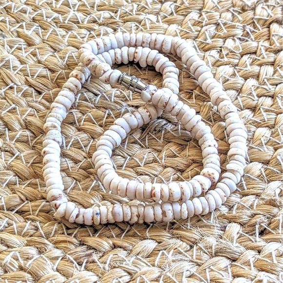 Disco Lemonade Vintage Tigers Eye Puka Shell Choker Necklace 16” Surfer Seashell - Picture 1 of 4